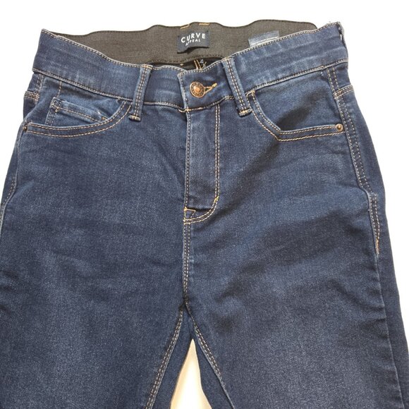 Curve Appeal 2 26 Hi Rise Stretch 26 Inch Inseam Essential Skinny Blue Jeggings - Picture 1 of 8